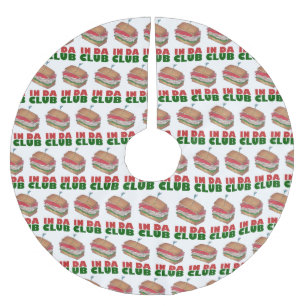 I Da Klubb Funny Foodie Turkey Klubb Deli Sandwich Julgransmatta Borstad Polyester