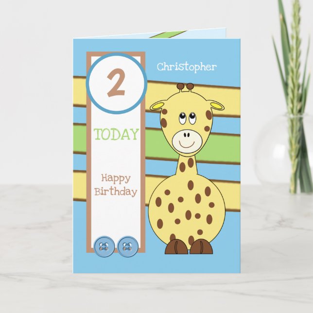 I dag är 2 år gammal, i alla åldrar är giraffe-poj kort (Framsida)