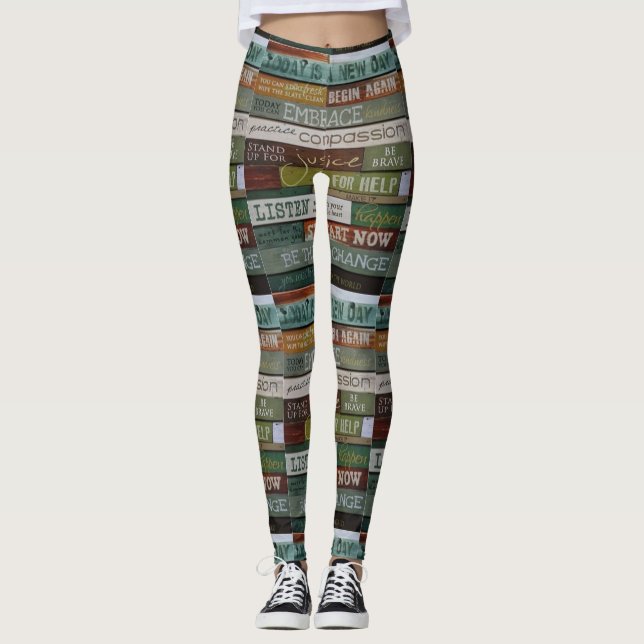 I dag är det en ny dag som stiftelser leggings (Framsida)