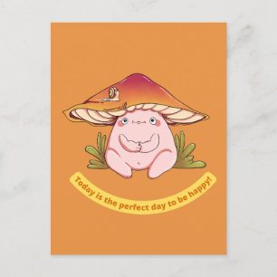 I dag är det perfekten som är lycklig Cute-svampen Vykort