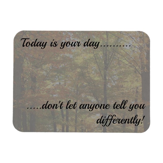 I dag är din dag inspirationella fallskärm magnet (Horisontell)