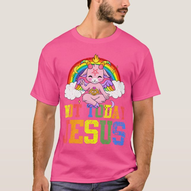 I dag är inte Jesus Cute Baphomet Lbgt Satan Goat  T Shirt (Framsida)