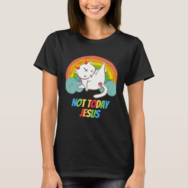 I dag är inte Jesus Djävulen gudship Satanic Hail  T Shirt (Framsida)