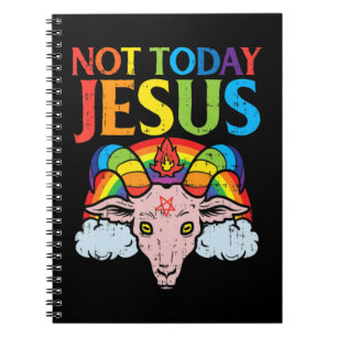 I dag är inte Jesus Satan Goat Satanic Rainbow Sat Anteckningsbok