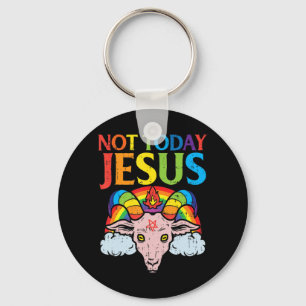 I dag är inte Jesus Satan Goat Satanic Rainbow Sat Nyckelring