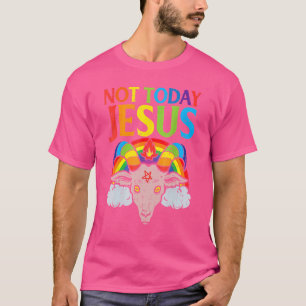 I dag är inte Jesus Satan Goat Satanic Rainbow Sat T Shirt