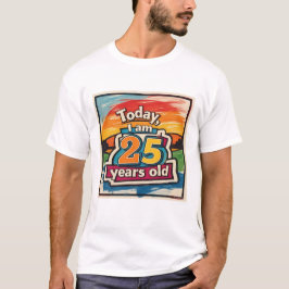 I dag är jag 25 färgstarka liggande Manar T Shirt