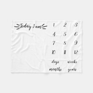 I dag är jag Baby Milestone Blanket Fleecefilt