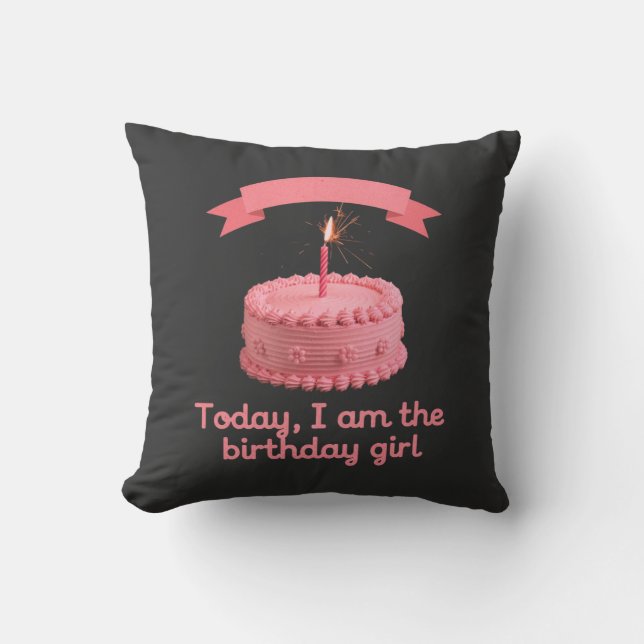 I dag är jag Birthday Girl i Stil Kudde (Framsida)