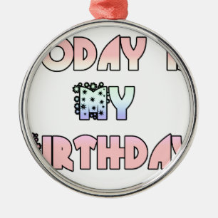 I dag är Rosa i min födelsedag i Baby Julgransprydnad Metall