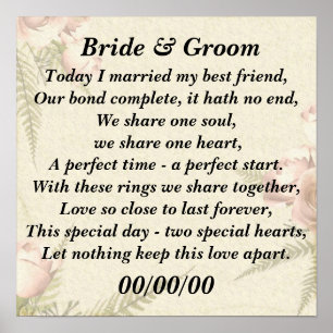 I dag gifte jag mig med min bästa vän och skräddar poster