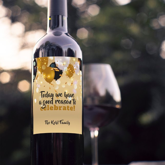 I dag har vi en Bra anledning att fira modern Vinflaska Etikett (Skapare uppladdad)