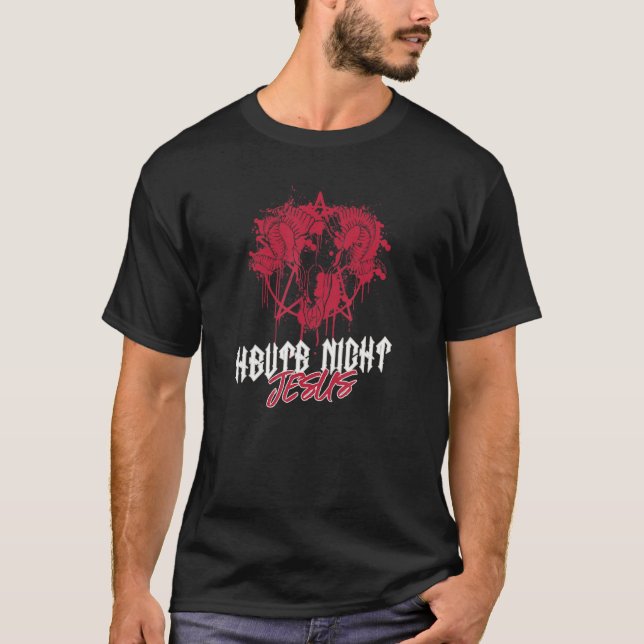 I DAG INTE JESUS Baphomet Satan OcULsm Antichris T Shirt (Framsida)