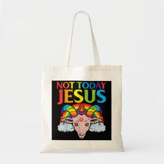 I dag. Inte Jesus Satan Goat. Sataniskt regnbåge. Tygkasse