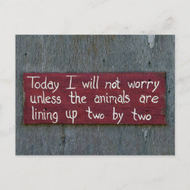 "I dag kommer jag inte att oroa mig" - signatur Vykort