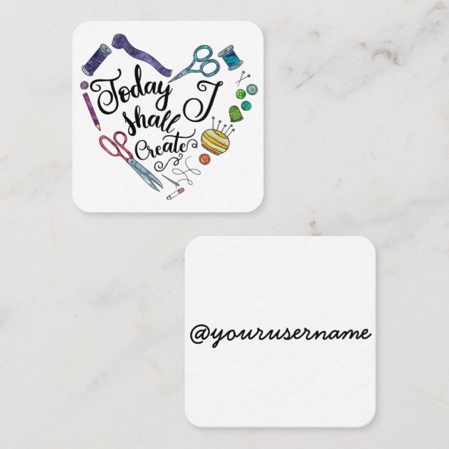 I dag skapar jag kvadrerar kortet fyrkantigt visitkort (Fram/baksida)