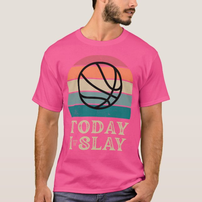 I dag Slay Basketball (Mörkens bakgrund) T Shirt (Framsida)
