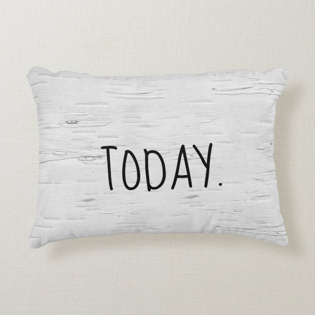 I DAG text om pekpåfyllning på Birch Träd Prydnadskudde (Framsidan)