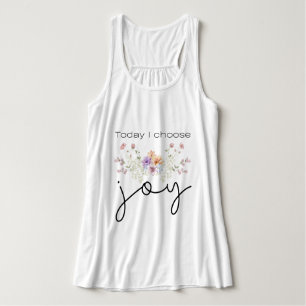 I dag väljer jag Joy Inspirational Wildblommor Linne Med Racerback