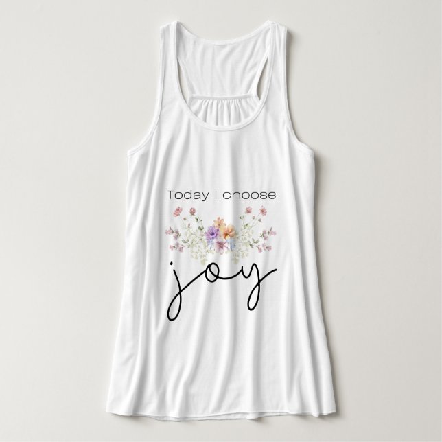 I dag väljer jag Joy Inspirational Wildblommor Linne Med Racerback (Design framsida)