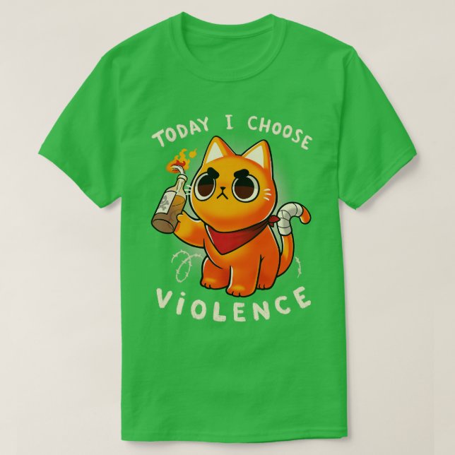 I dag väljer jag våld Arg Kattunge protestsassy T Shirt (Design framsida)