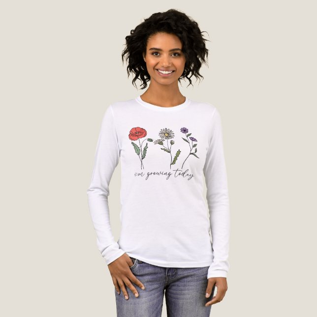 I dag växer Vintage Wildblomma T Shirt (Hel framsida)