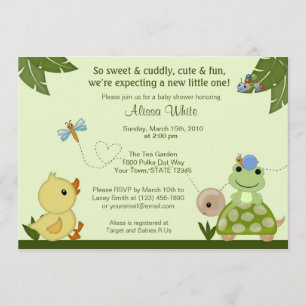 I dammen Baby Shower Inbjudan anka groda