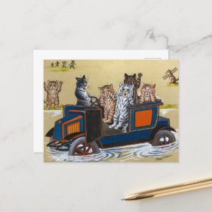 I Deep Vatten av Louis Wain Vykort