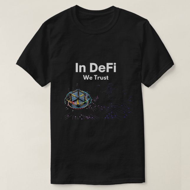 I DeFi Vi Litar Crypto Art T Shirt (Design framsida)