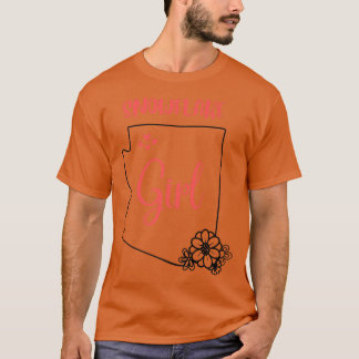 I delstaten Kärlek, Arizona Flower Outline Snowfla T Shirt