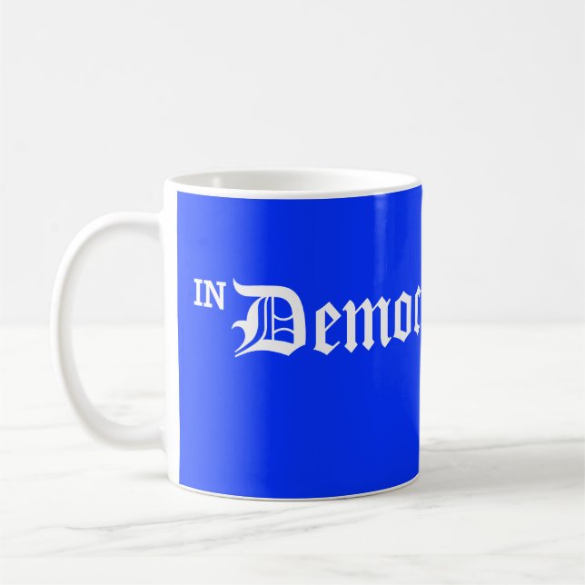I demokrati litar vi på, blått kaffemugg (Vänster)