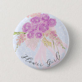 I den blå-rosa bowbuketten blomsterflicka  knapp