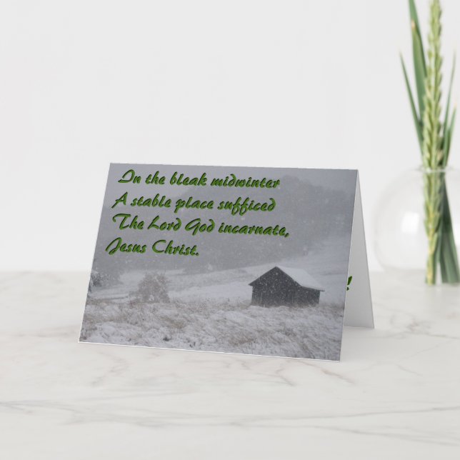 I den bleka midwinteren en stable. helgkort (Framsida)