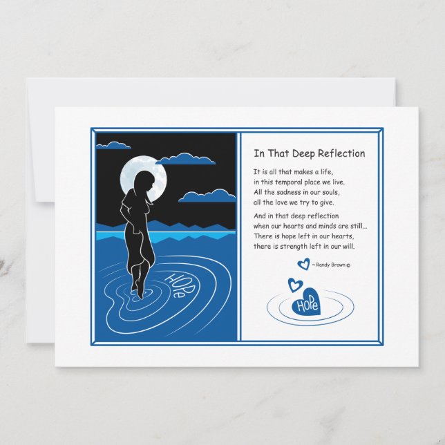 I den djupa reflektionen_Flat Card 7" x 5" Meddelande (Framsida)