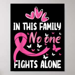 I den här familjen Fight Ensam Breast Cancer Aware Poster