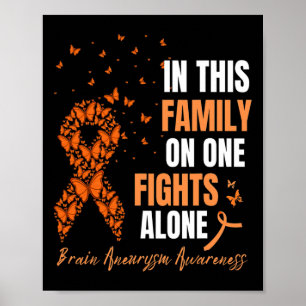 I Den Här Familjen Kämpar Ingen Ensam Hjärnaneurys Poster