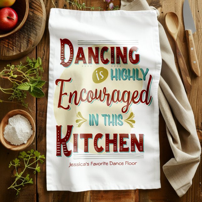 I den här köket uppmuntras man starkt till att dan kökshandduk (Turn your kitchen into a dance floor as you moonwalk your way across the room.)
