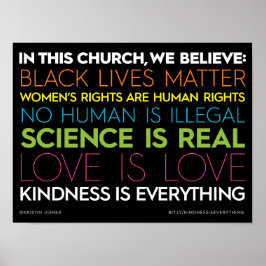 I den här kyrkan.. Kindness är allt-tecken Poster