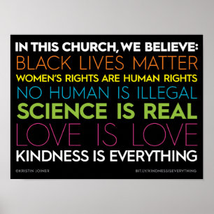 I den här kyrkan.. Kindness är allt-tecken Poster