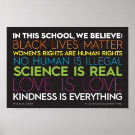 I den här skolan.. Kindness är allt-tecken Poster