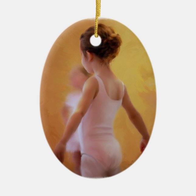 I den rosa Ballerinaprydnaden Julgransprydnad Keramik (Framsidan)
