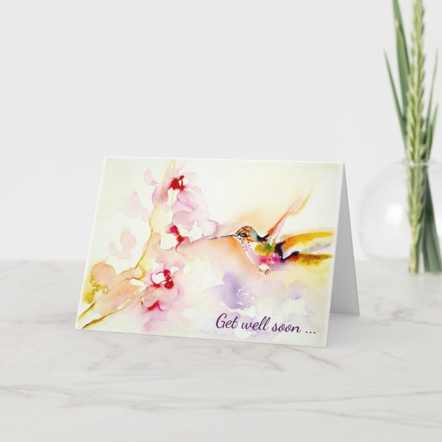 "I den rosa" hummingbirden få väl Kort (Framsida)