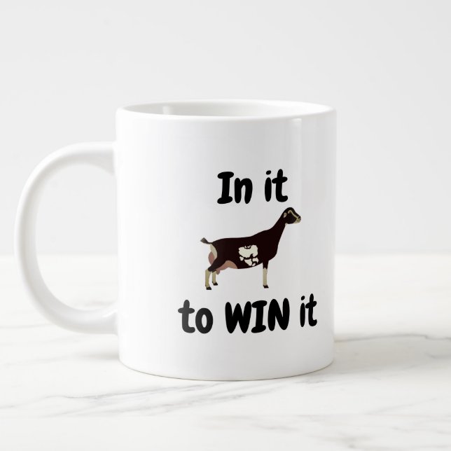I den till WIN-den - LaMancha Dairy Goat Jumbo Mugg (Vänster)