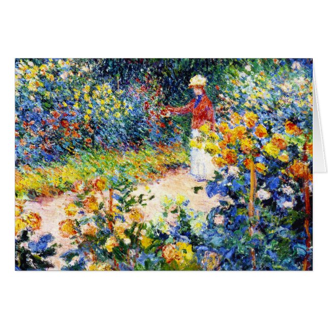 I den trädgårds- Claude Monet kvinnamålningen OBS Kort (Framsidan Horizontal)