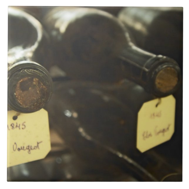 I den underjordiska källaren i vin: ljuga flaskor  kakelplatta (Framsidan)