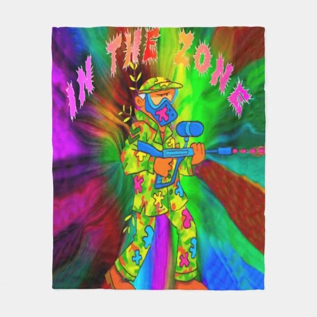 I den zona ullfilten (för Paintball) Fleecefilt (Framsidan)