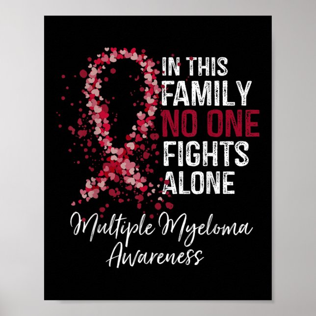 I denna familj kämpar Ensam Många Myeloma Poster (Framsidan)