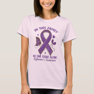I Denna Familj Kämpar Ingen Ensam Alzheimers T Shirt