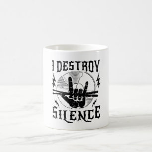 I Destroy Silence Musik Kaffe Mugg