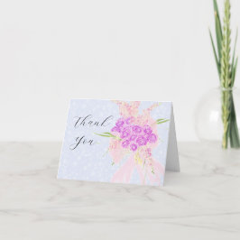 I det blå - Söt rosa genomskinlig båge Bouquet Tack Kort